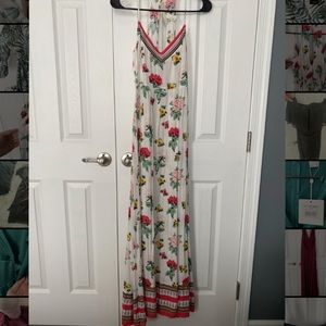 H&M floral maxi dress with side cut outs